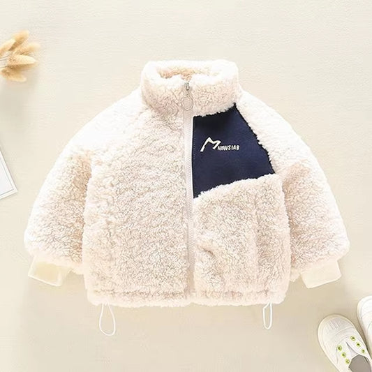 Winter Baby Kids Jacket for Boys Coats Lamb Wool plus Velvet Thick Coats Christmas Costume for Toddler Children Outwear 1-8 Year