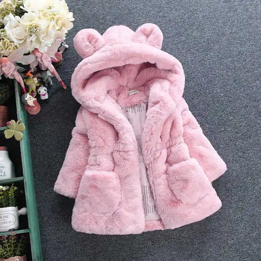 2024 Children's Hooded Jacket: Stylish Faux Fur Coat for Girls and Boys - Warm Autumn & Winter Wear