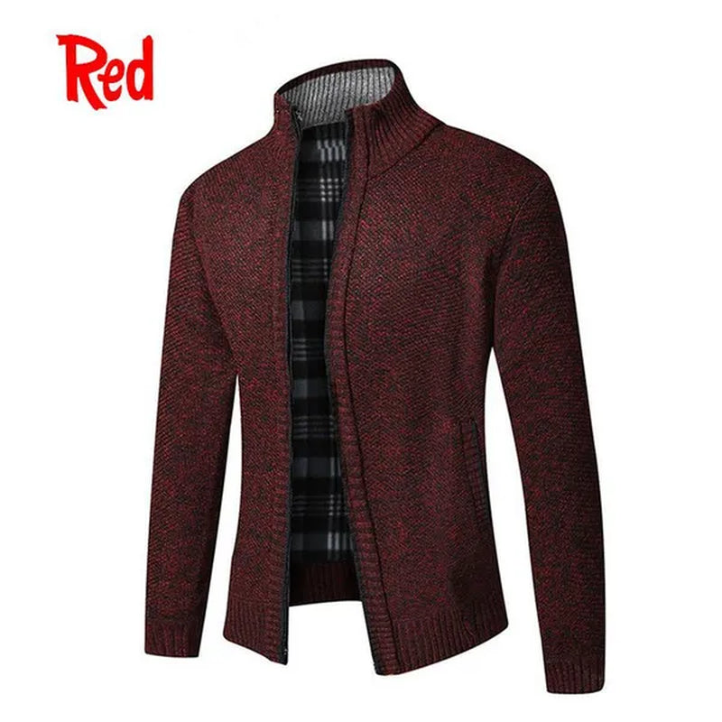 Jackets for Men Fashion Simple Breathable Zipper Coats Casual Stand Collar Long Sleeve Cardigan Sweaters