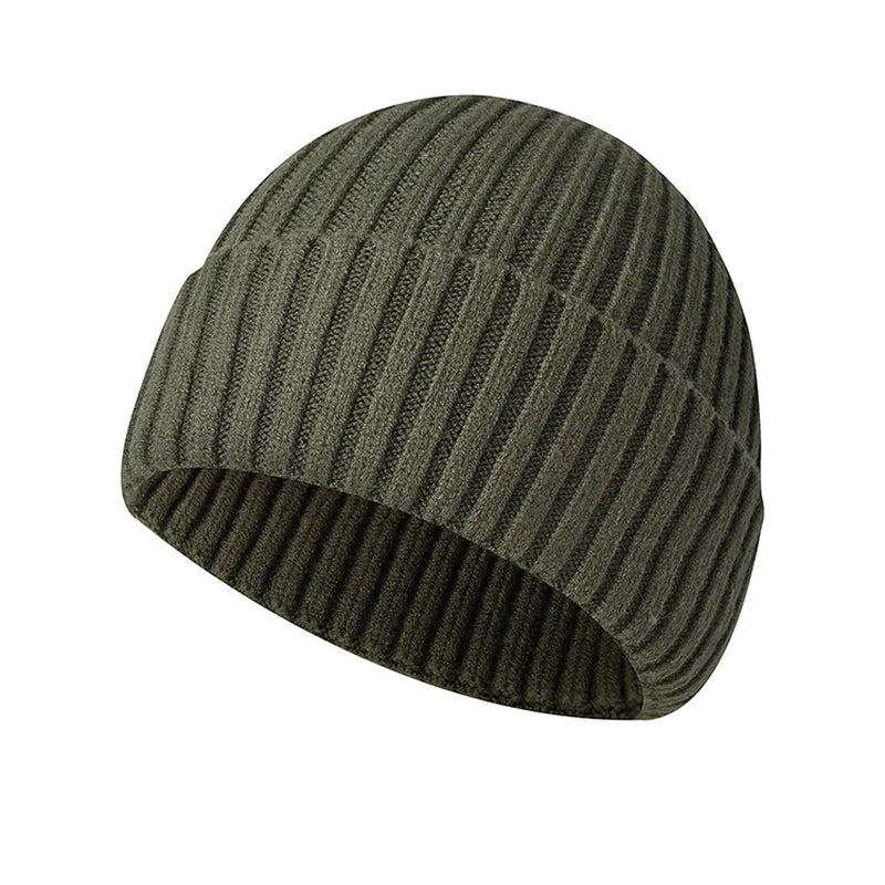 Cozy Unisex Thick Knitted Beanies - Classic Cuffed Winter Hats for Everyone!