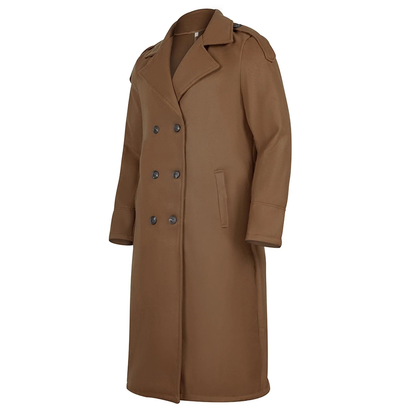 "2021 Men's Fashion Trench Coat - Stylish Casual Overcoat with Punk Flair, Long Sleeves & Turn-Down Collar"