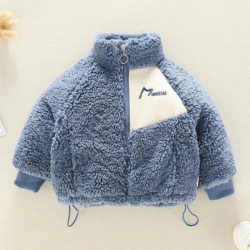 Winter Baby Kids Jacket for Boys Coats Lamb Wool plus Velvet Thick Coats Christmas Costume for Toddler Children Outwear 1-8 Year