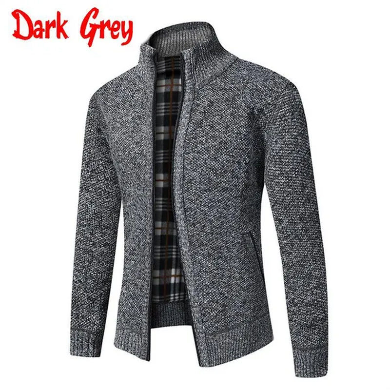 Jackets for Men Fashion Simple Breathable Zipper Coats Casual Stand Collar Long Sleeve Cardigan Sweaters