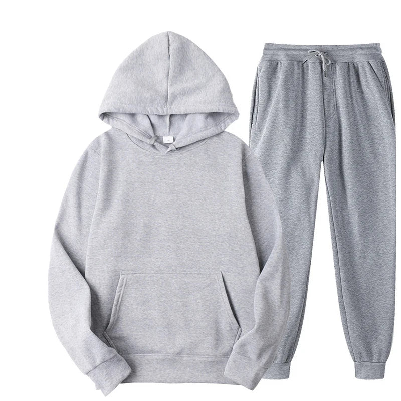 "Chic Unisex Fleece Tracksuit - Ultimate Cozy Pullover & Jogger Set for Fall Fashion!"