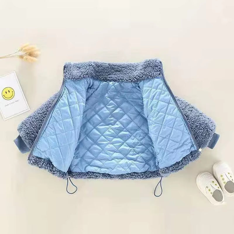 Winter Baby Kids Jacket for Boys Coats Lamb Wool plus Velvet Thick Coats Christmas Costume for Toddler Children Outwear 1-8 Year