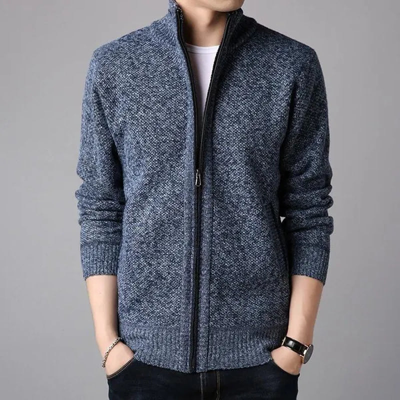 Jackets for Men Fashion Simple Breathable Zipper Coats Casual Stand Collar Long Sleeve Cardigan Sweaters