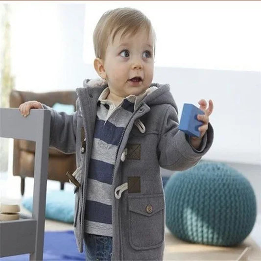 "Cozy Winter Jacket for Baby Boys - Thick Fur-Lined Hoodie & Outerwear for Ultimate Warmth!"