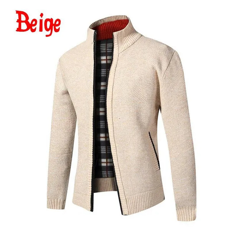 Jackets for Men Fashion Simple Breathable Zipper Coats Casual Stand Collar Long Sleeve Cardigan Sweaters