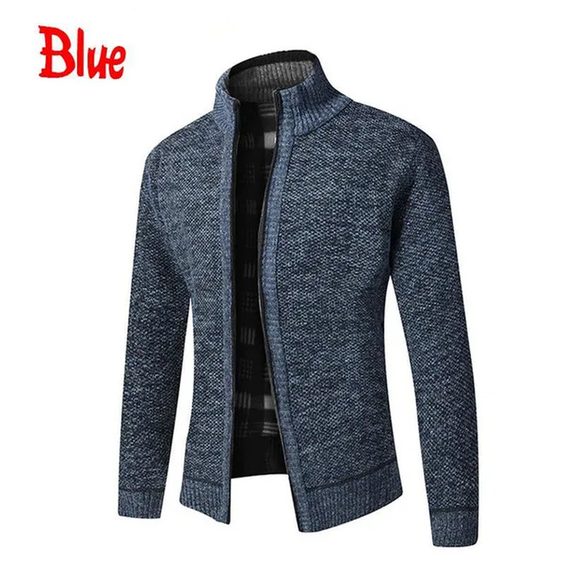 Jackets for Men Fashion Simple Breathable Zipper Coats Casual Stand Collar Long Sleeve Cardigan Sweaters