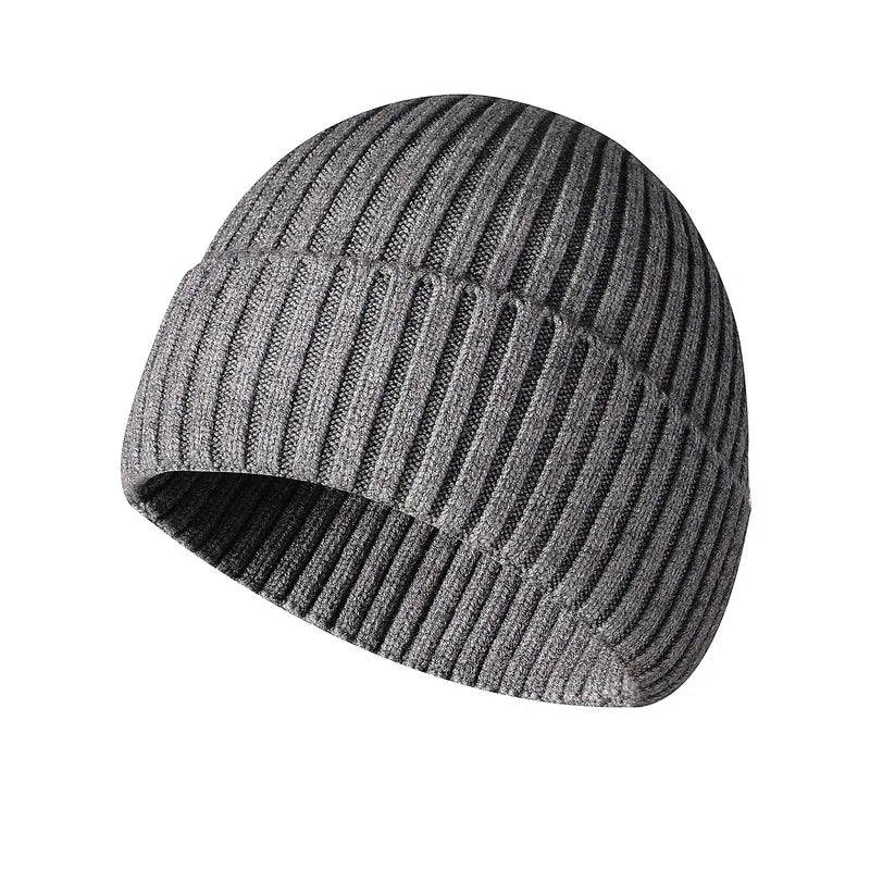 Cozy Unisex Thick Knitted Beanies - Classic Cuffed Winter Hats for Everyone!