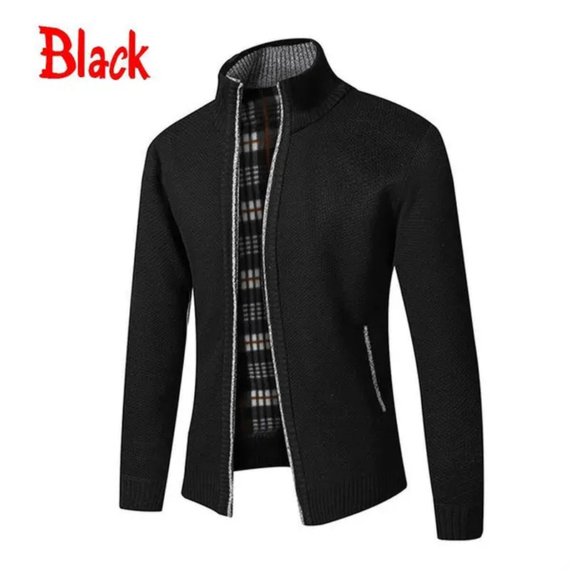 Jackets for Men Fashion Simple Breathable Zipper Coats Casual Stand Collar Long Sleeve Cardigan Sweaters