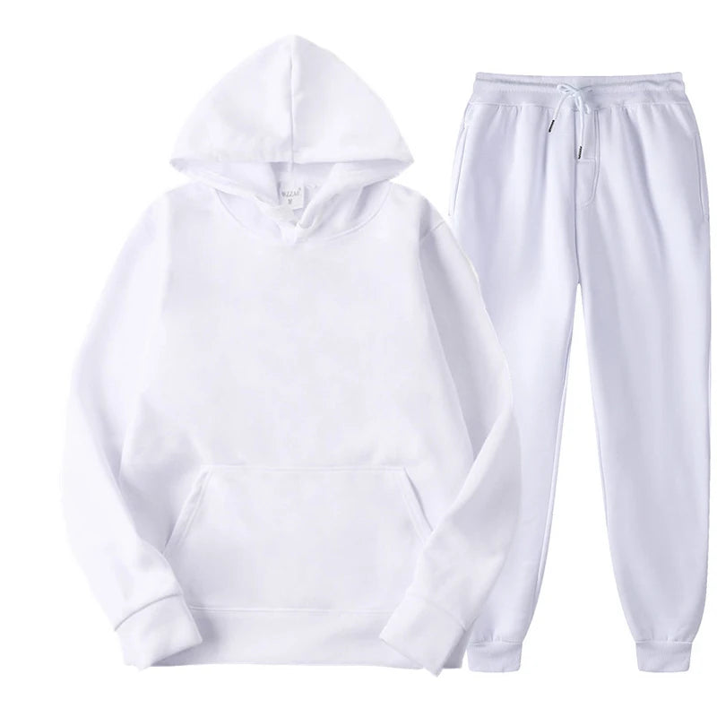 "Chic Unisex Fleece Tracksuit - Ultimate Cozy Pullover & Jogger Set for Fall Fashion!"