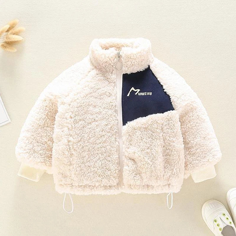 Winter Baby Kids Jacket for Boys Coats Lamb Wool plus Velvet Thick Coats Christmas Costume for Toddler Children Outwear 1-8 Year