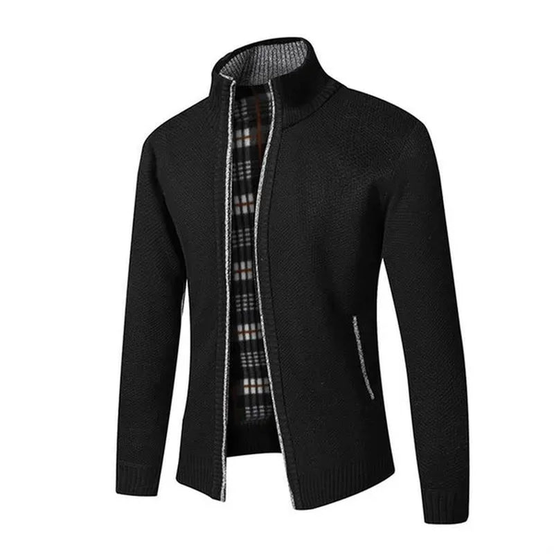 Jackets for Men Fashion Simple Breathable Zipper Coats Casual Stand Collar Long Sleeve Cardigan Sweaters