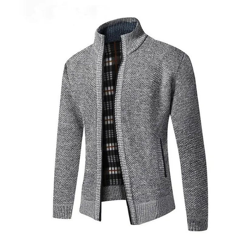 Jackets for Men Fashion Simple Breathable Zipper Coats Casual Stand Collar Long Sleeve Cardigan Sweaters